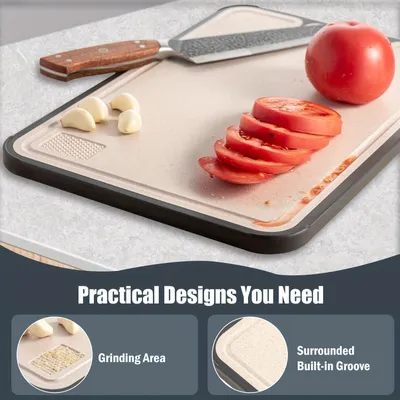 1 Double-sided Household Chopping Board - Anti-slip Base, Easy To Clean With Handle - Made Of Stainless Steel, Suitable For Meat, Vegetable And Fruit Families, Essential Kitchen Tools For Camping And