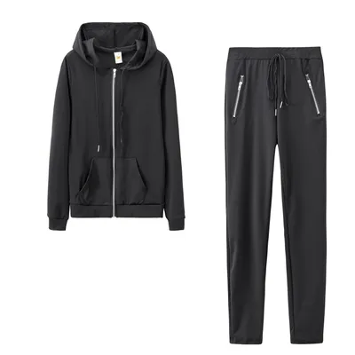 Women's Sports Solid Color Personalized Two-piece Zipper Pocket