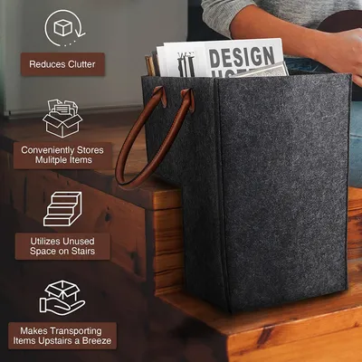 Home Staircase Felt Portable Storage Basket
