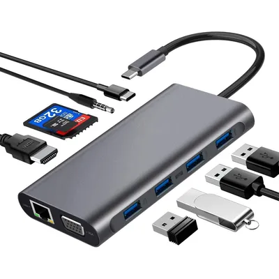 Type-c Docking Station 11-in-one With Hdmi Network Card All-in-one Converter