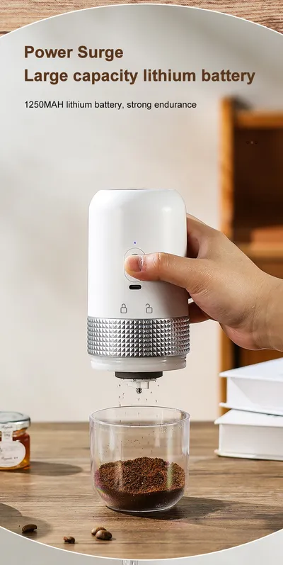 Electric Coffee Bean Grinder USB Charging Mini Coffee Bean Mill Grinder Espresso Spice Grinder For Kitchen