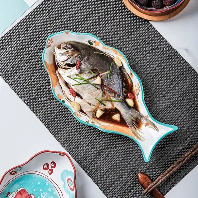 Home Large Nordic Steamed Fish Plate Microwave Available