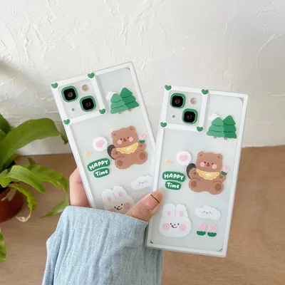 غلاف هاتف Tulip Bear Rabbit لطيف ناعم