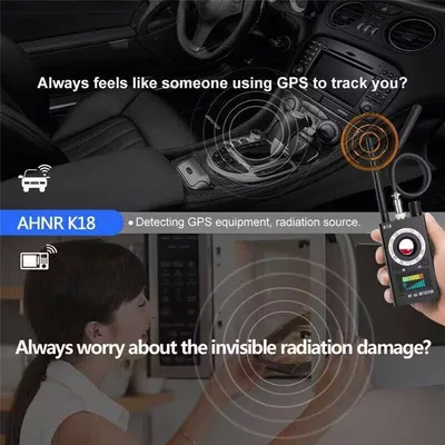 كاميرا خفية بتردد 8000 ميجاهرتز وكاشف أجهزة تنصت مزود بتقنية تحديد المواقع العالمية (GPS) مع كشف الموجات الراديوية والمجالات المغناطيسية - لوازم بناء