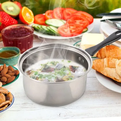 12 Piece Stainless Steel Cookware Saucepan Set Pan Pot Kitchen Cooking Glass Lid